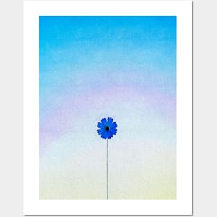 Blue small flower Posters and Art